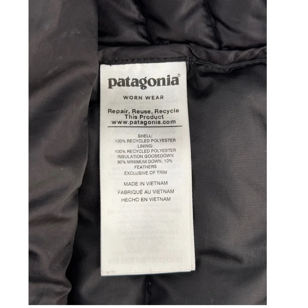 Patagonia Womens Black Down Vest Full Zip Puffer Quilted Small - Picture 7 of 7